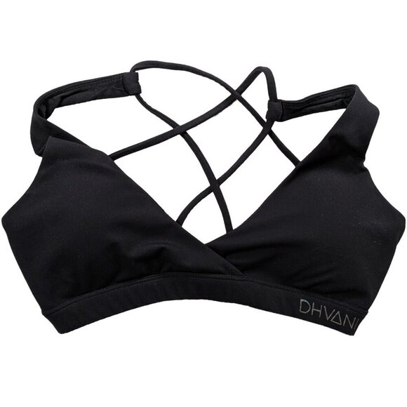 DHVANI Black Criss-Cross Sports Bras Size Small - Picture 1 of 4